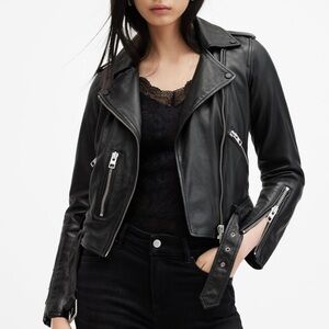 ALL SAINTS Balfern Leather Biker Moto Jacket size 6
